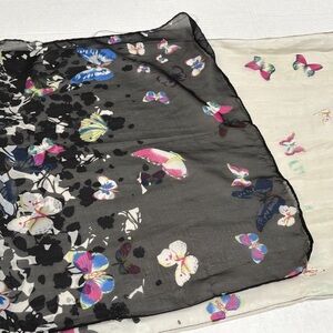 Butterfly Print Sheer Scarf